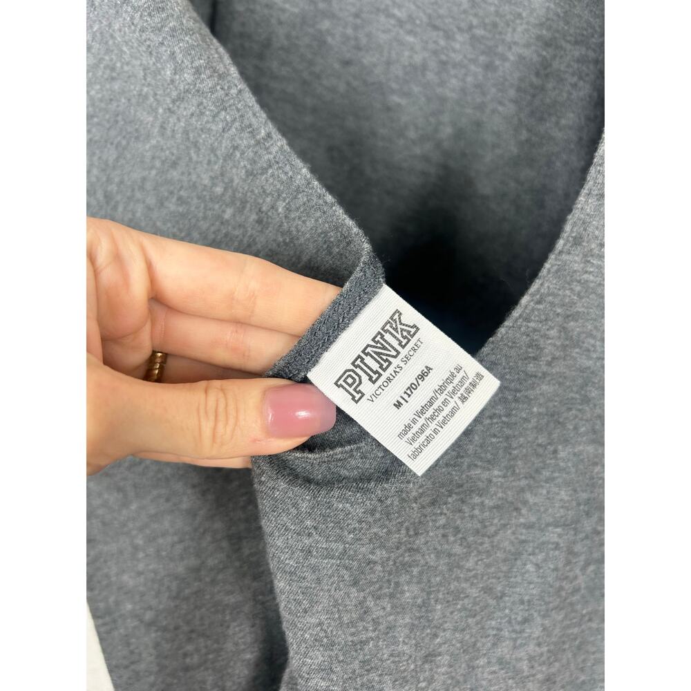 Victoria's Secret PINK Bling Long Sleeve T-shirt Gray Medium - Picture 6 of 7